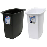 Rectangle Vanity Waste Basket Size 8Qt Color Black / White