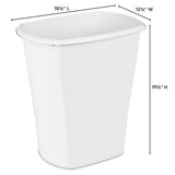 Rectangular Waste Basket Size 38L Dimensions 20"x19"x13"Color White