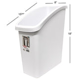 Under Sink Wastebasket Dimension 15"x8"x18" Color White