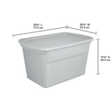 Tote Box Size 30 Gallon Dimension 31"x20"x17" Color Cement