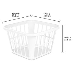 Square Laundry Basket Dimension 18"x18"x11" Color White
