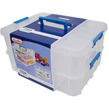 2 Layered Stack & Carry Containers Dimensions 14-3/8"x10-3/4"x7-5/8