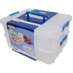 2 Layered Stack & Carry Containers Dimensions 14-3/8"x10-3/4"x7-5/8