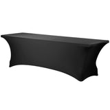 Spandex Stretch 8 ft. Fitted Table Covers Rectangular 96" X 30" Black