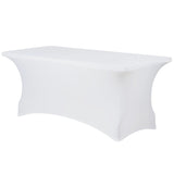 Spandex Stretch 4 ft. Fitted Table Covers Rectangular 48" x 24" White