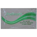 Freshscent™ 0.34 oz Shampoo, Shave Gel and Body Wash (3 in 1) 10ml (1 use pouch) Packing