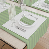 Table Cloth 36"x36"Fabric 6.4 oz. 100% Spun Filament Poly Milliken USA "Damask Stripe" color CELERY pattern
