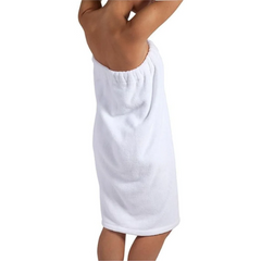 Plush Fleece Spa Women's Shower Bath Body Wrap with Velcro & Snaps + Pockets size: L/XL