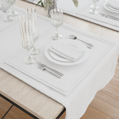 Table Cloth 132" Round Fabric Basic Polyester banquet linens "Dolly" color WHITE