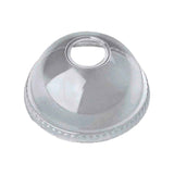 PET Dome Lid with Round Hole for 12oz - 24oz PET Clear Cold Cups (98mm) 