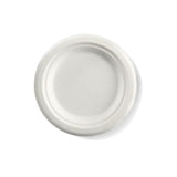 6'' Sugar Cane Fibre Plate ( White ) 100% Compostable 