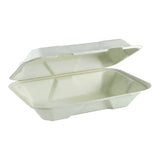 9"x5"x3" Sugar Cane Clamshell ( White ) 100% Compostable