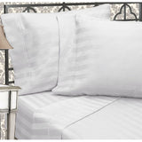 T-260 Premium Percale Plain Cotton-Poly Pillow Covers QUEEN 21"x36" color: White 1cm Striped