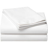 T-300 Sateen Finish Luxury Plain Cotton-Poly Pillowcase KING Size 21"x42" White