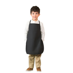 Kid's Apron PolySpun 16"W X 21"L Fabric Twill 7.1oz 100% Spun Poly design No Pockets color BLACK