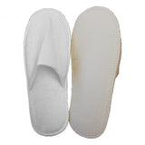 Economy Terry Velour Closed Toe Indoor Slippers Unisex Sole size 11" White Bulk
