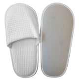 Washable Waffle Close Toe Indoor Slippers Ind. Bag XL  rubber Sole size 12" White Packing 