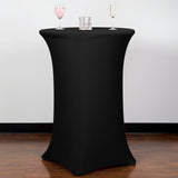 Cocktail Table 30" Wide Spandex Stretch Fitted Covers Black