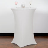 Cocktail Table 30" Wide Spandex Stretch Fitted Covers White