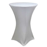 Cocktail Table 24" Wide Spandex Stretch Fitted Covers White