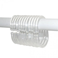 Shower Curtain Rings "C" style White/ Clear count 12's/ Pack sold as 16 Packs/ Box