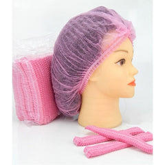 Disposable Bouffant Scrub Head Cover Stretchable NonWoven Caps Pink 100/Pack