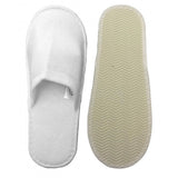 Economy Disposable Non-Woven Indoor Slippers White Closed Toe Bulk 