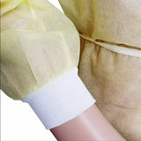 Disposable Isolation Gowns YELLOW Fabric Non-Woven 35GSM with Knit Cuffs PP+PE 10's / Pack