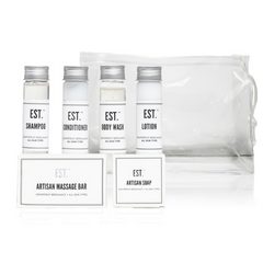 Travel Bath Toiletory Kit EST. 6 items count in Zipper Vinyl Bag
