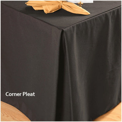 Fitted 6 ft. Rectangular Table Covers Box Style Size 72"x30" Pleated Corners Black