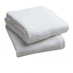 TWIN size 66"x90" Thermal String Blankets 100% Cotton Crochet color WHITE