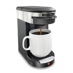 Hamilton Beach Deluxe 1 Cup Pod Coffee Maker, Auto Shut Off, Black/Stainless Steel (also available in 230V)