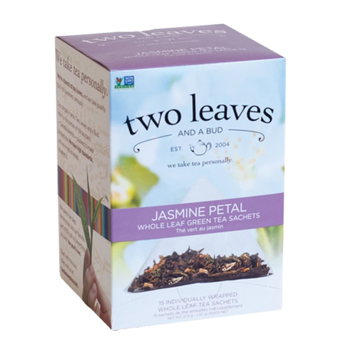 TWO LEAVES Certified Organic Jasmine Petal Tea Bag