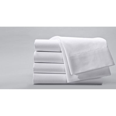 T-300 Sateen Finish Luxury Plain Cotton-Poly Fitted Sheet TWIN Size 39"x80"x15" White