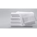T-300 Sateen Finish Luxury Plain Cotton-Poly Fitted Sheet FULL Size 54"x80"x15" White