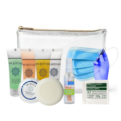 Guest Sanitization Hygiene Kit Spa Rituals 10 items count in Zipper Vinyl Bag