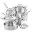 11 pc CuisinArt Stainless Steel Cookware Set 2/Pack