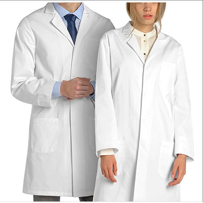 STD. UNISEX FITTING LAB Coat Button Closure 3 Pockets Color White sizes XS-XL