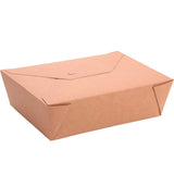 #3 / 68oz / 2000 ML PLA Lined ( Kraft ) Paper Food Container 8 1/2" x 6 1/4" x 2 1/2" ( Compostable ) 200/Pack