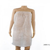 Women's Sauna Wrap/ Gown Knee Length One Size Disposable Non-woven Fabric Color White